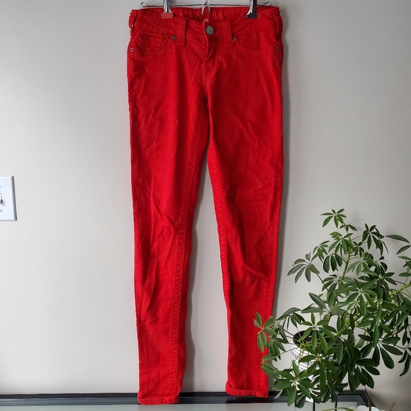 Bootlegger midrise red denim jeans US 24 - Picture 1 of 4